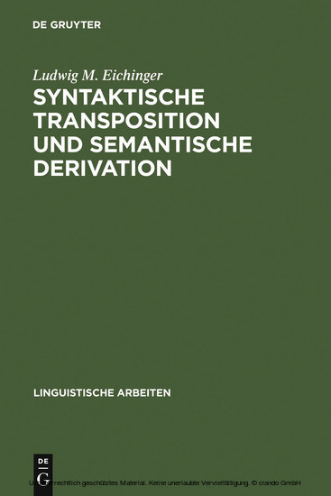 Syntaktische Transposition und semantische Derivation main product photo