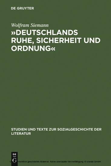 "Deutschlands Ruhe, Sicherheit und Ordnung" main product photo