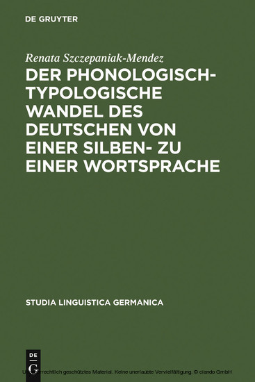 Der phonologisch-typologische Wandel des Deutschen von einer Silben- zu einer Wortsprache main product photo