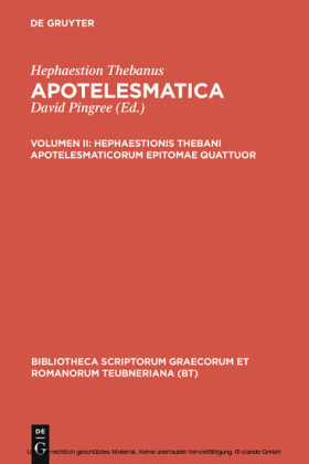 Hephaestionis Thebani apotelesmaticorum epitomae quattuor