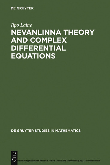 Nevanlinna Theory and Complex Differential Equations main product photo