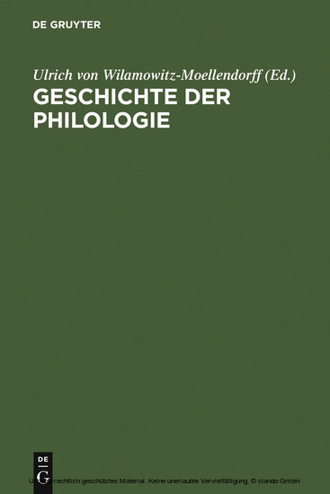 Geschichte der Philologie main product photo