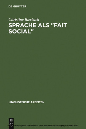 Sprache als 'Fait social'