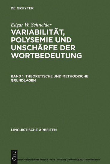 Variabilität, Polysemie und Unschärfe der Wortbedeutung main product photo