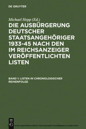 Listen in chronologischer Reihenfolge / Lists in chronological order