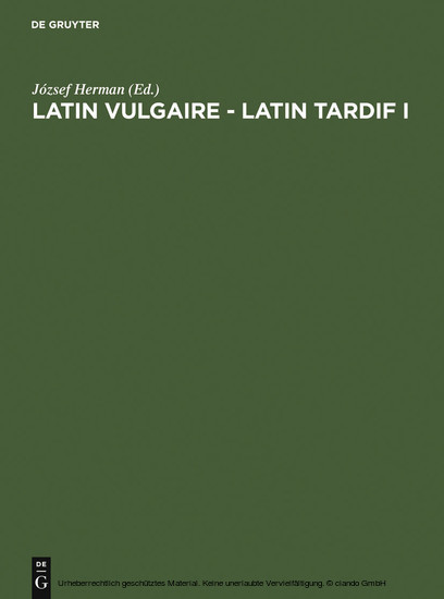 Latin vulgaire - latin tardif main product photo