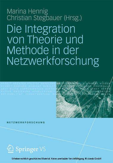 Die Integration von Theorie und Methode in der Netzwerkforschung main product photo