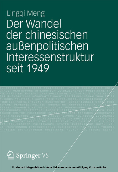 Der Wandel der chinesischen außenpolitischen Interessenstruktur seit 1949 main product photo