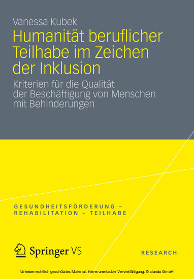 Humanität beruflicher Teilhabe im Zeichen der Inklusion main product photo