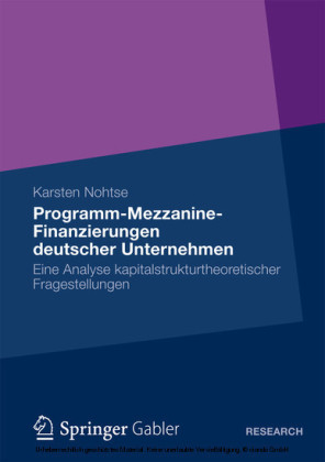 Programm-Mezzanine-Finanzierungen deutscher Unternehmen