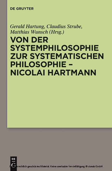 Von der Systemphilosophie zur systematischen Philosophie - Nicolai Hartmann main product photo