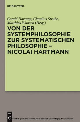 Von der Systemphilosophie zur systematischen Philosophie - Nicolai Hartmann