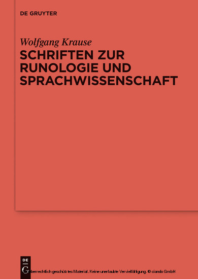 Schriften zur Runologie und Sprachwissenschaft main product photo