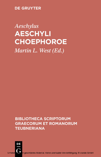 Aeschyli Choephoroe main product photo