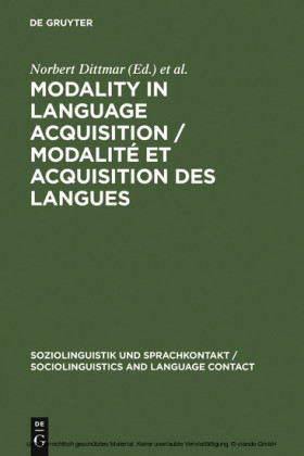 Modality in Language Acquisition / Modalité et acquisition des langues