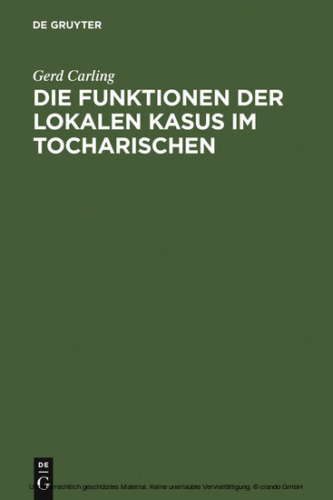 Die Funktionen der lokalen Kasus im Tocharischen main product photo