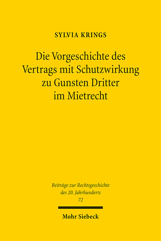 Die Vorgeschichte des Vertrags mit Schutzwirkung zu Gunsten Dritter im Mietrecht main product photo