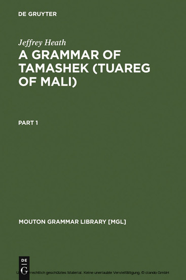 A Grammar of Tamashek (Tuareg of Mali) main product photo
