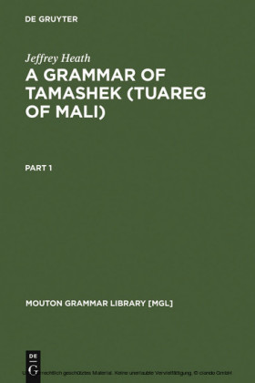 A Grammar of Tamashek (Tuareg of Mali)