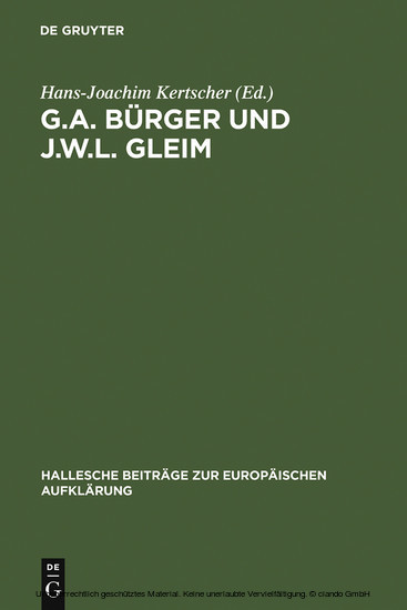 G.A. Bürger und J.W.L. Gleim main product photo