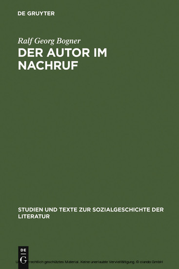 Der Autor im Nachruf main product photo