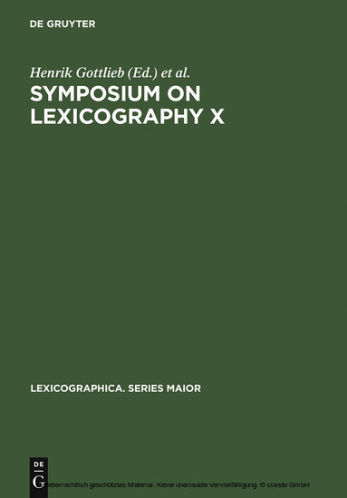 Symposium on Lexicography X main product photo