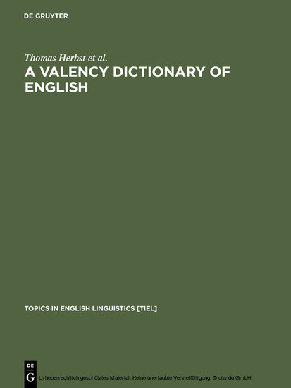 A Valency Dictionary of English main product photo
