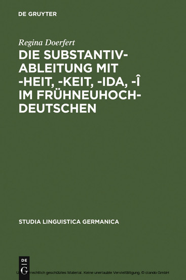 Die Substantivableitung mit -heit, -keit, -ida, -î im Frühneuhochdeutschen main product photo