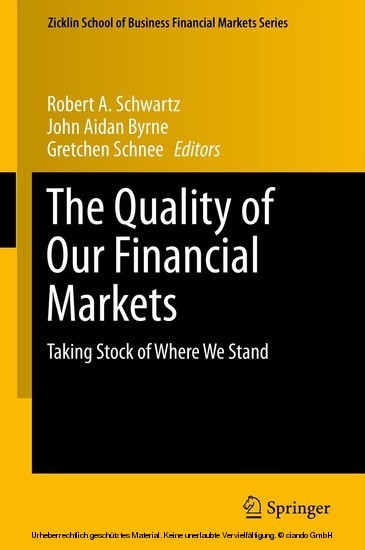 The Quality of Our Financial Markets main product photo