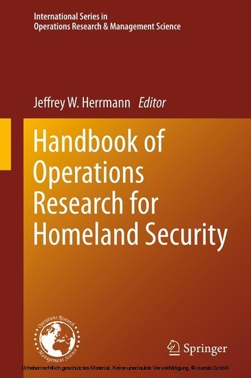 Handbook of Operations Research for Homeland Security main product photo