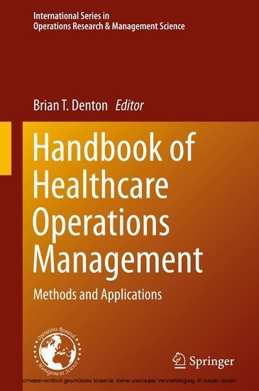 Handbook of Healthcare Operations Management main product photo