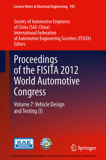 Proceedings of the FISITA 2012 World Automotive Congress main product photo
