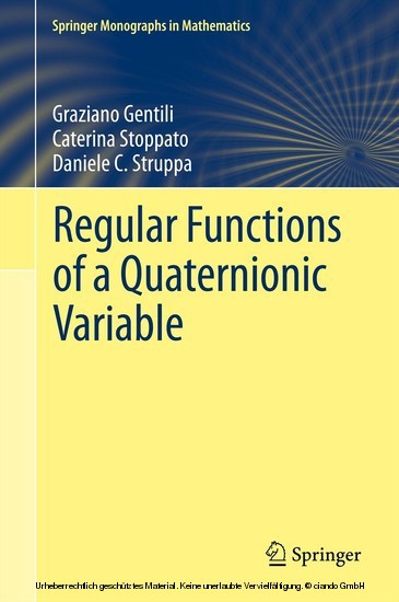 Regular Functions of a Quaternionic Variable main product photo