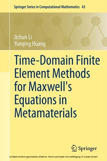 Time-Domain Finite Element Methods for Maxwell's Equations in Metamaterials main product photo