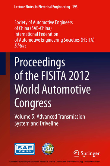 Proceedings of the FISITA 2012 World Automotive Congress main product photo