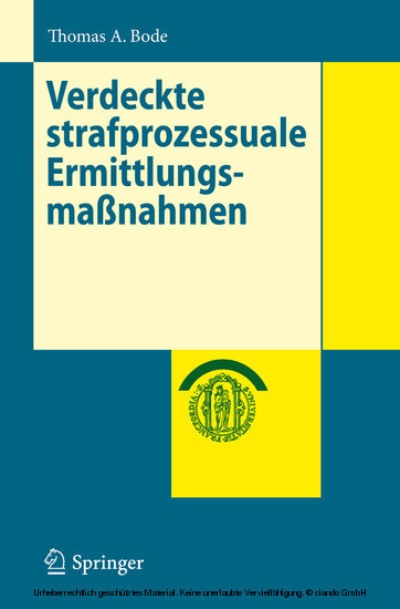 Verdeckte strafprozessuale Ermittlungsmaßnahmen main product photo