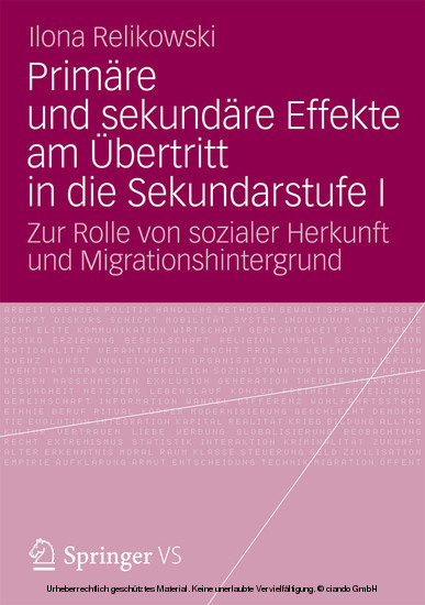 Primäre und sekundäre Effekte am Übertritt in die Sekundarstufe I main product photo
