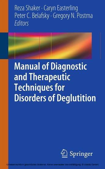 Manual of Diagnostic and Therapeutic Techniques for Disorders of Deglutition main product photo