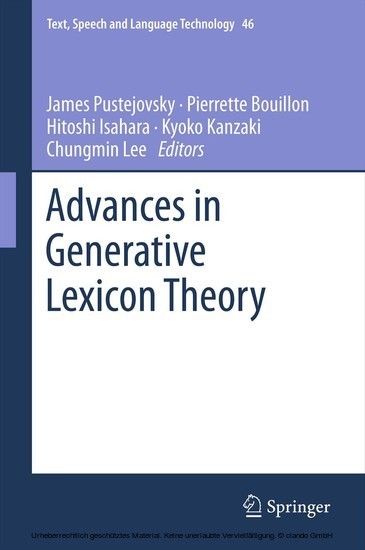 Advances in Generative Lexicon Theory main product photo