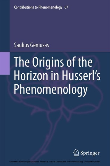 The Origins of the Horizon in Husserl's Phenomenology main product photo