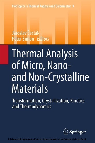 Thermal analysis of Micro, Nano- and Non-Crystalline Materials main product photo