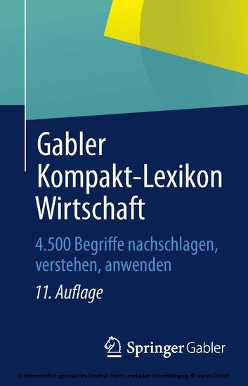 Gabler Kompakt-Lexikon Wirtschaft main product photo