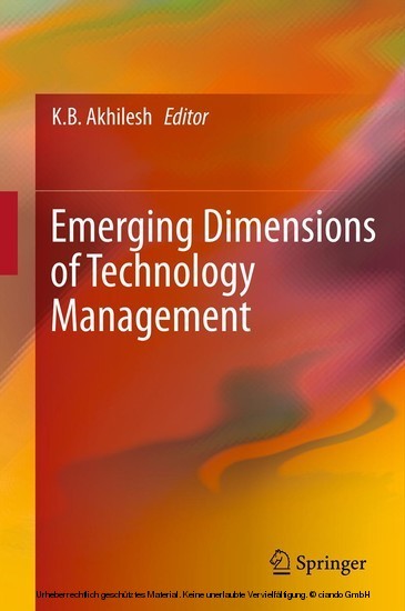 Emerging Dimensions of Technology Management main product photo
