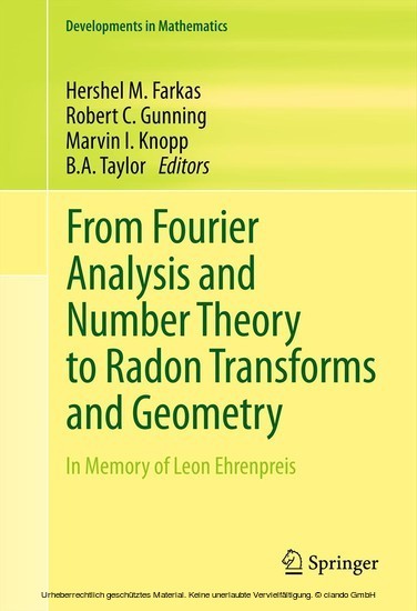 From Fourier Analysis and Number Theory to Radon Transforms and Geometry main product photo