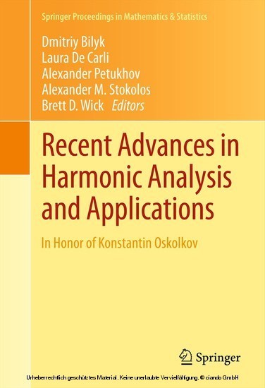 Recent Advances in Harmonic Analysis and Applications main product photo