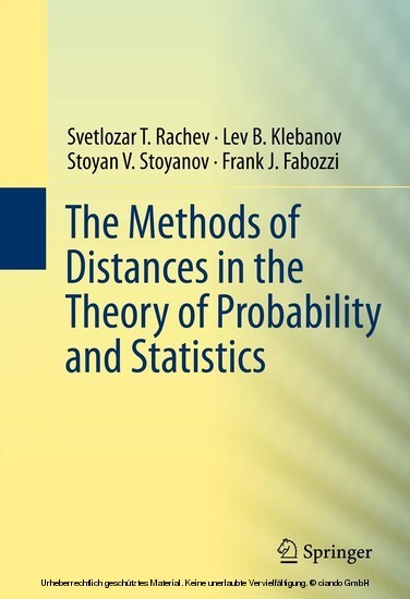 The Methods of Distances in the Theory of Probability and Statistics main product photo
