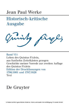 Leben des Quintus Fixlein, aus funfzehn Zettelkästen gezogen
