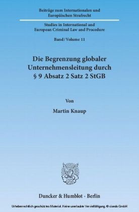 Die Begrenzung globaler Unternehmensleitung durch 9 Absatz 2 Satz 2 StGB.