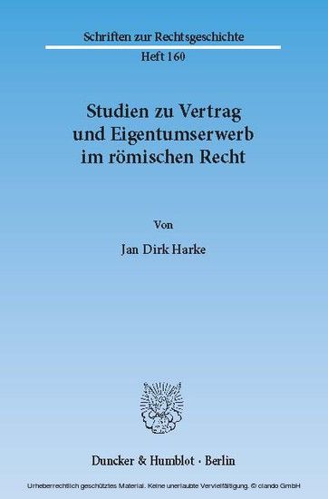 Studien zu Vertrag und Eigentumserwerb im römischen Recht. main product photo