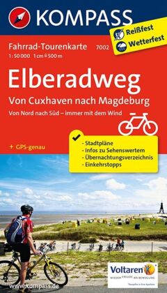 KOMPASS Fahrrad-Tourenkarte Elberadweg 2, Von Cuxhaven nach Magdeburg 1:50.000. Tl.2